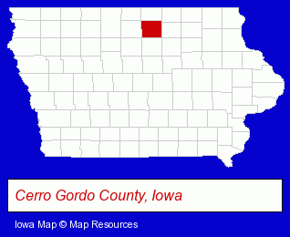 Iowa map, showing the general location of Moorman Clothiers