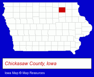 Iowa map, showing the general location of New Hampton Community School District