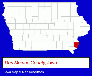 Iowa map, showing the general location of Precision Resistive Products
