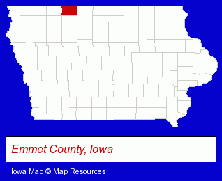 Iowa map, showing the general location of Art's-way MFG CO Inc