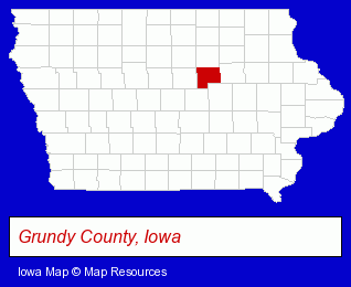 Iowa map, showing the general location of Kling Memorial Library
