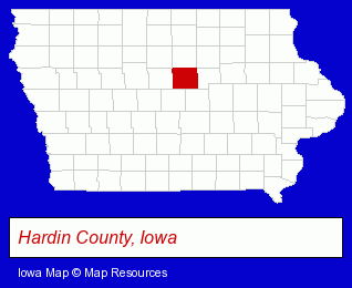 Iowa map, showing the general location of Farmers Cooperative
