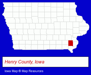 Iowa map, showing the general location of H.J. Nugen Public Library