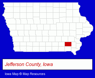 Iowa map, showing the general location of First National Bank-Fairfield