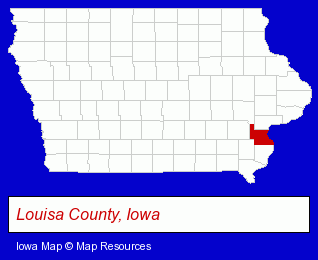 Iowa map, showing the general location of Long Creek Candle Company