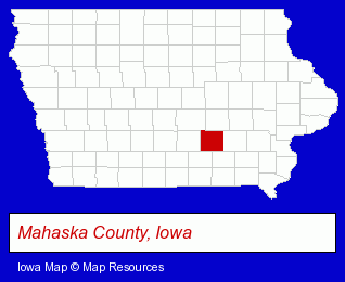 Iowa map, showing the general location of B & B Bedding Inc