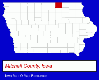 Iowa map, showing the general location of Stitchery Nook