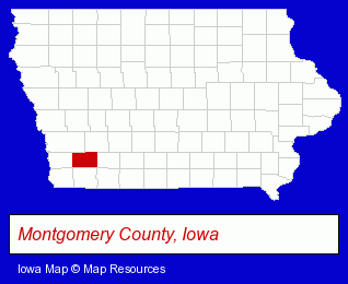 Iowa map, showing the general location of Southwestern Community College
