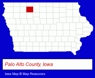 Iowa map, showing the general location of Ayrshire Farmers Mutual Company