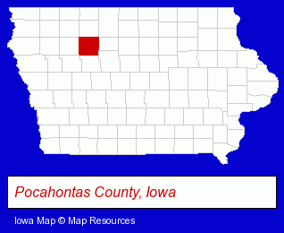 Iowa map, showing the general location of Pocahontas Public Library