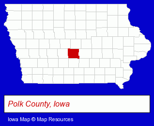 Iowa map, showing the general location of Des Moines Eye Surgeons - Robert S Brown MD