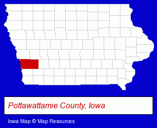 Pottawattamie County, Iowa locator map