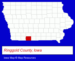 Iowa map, showing the general location of Mount Ayr Medical Clinic - Mike Magers DO