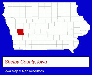 Iowa map, showing the general location of Nelson Farm Supply