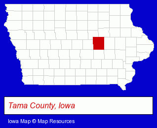 Iowa map, showing the general location of Buckingham Co-Operative Company