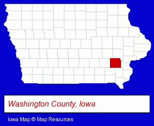 Iowa map, showing the general location of Kalona Public Library