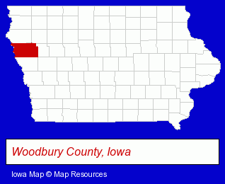 Woodbury County, Iowa locator map