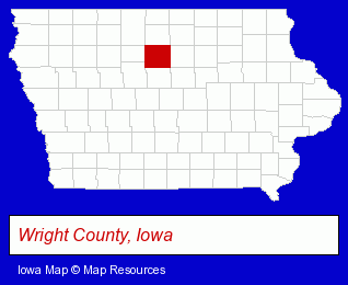 Iowa map, showing the general location of Citizens Community Credit Union