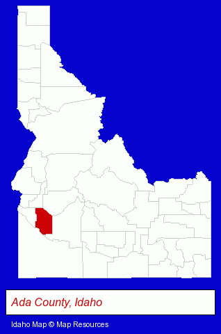 Idaho map, showing the general location of Falcon Ridge Public Charter