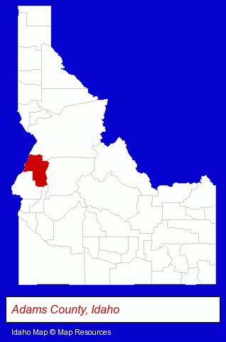 Idaho map, showing the general location of Western Timber Products Inc