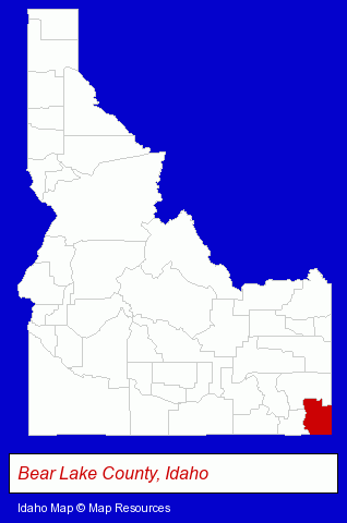 Idaho map, showing the general location of Oregon Trail Center