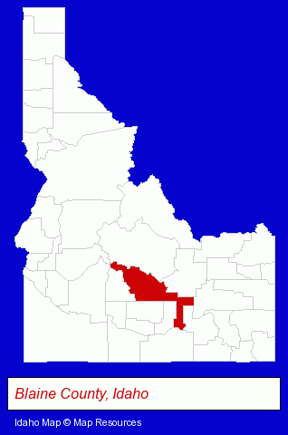 Idaho map, showing the general location of Gilman Contemporary