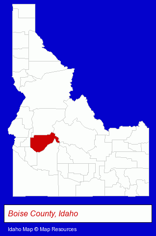 Idaho map, showing the general location of Garden Valley District Library
