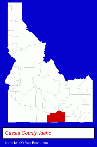 Idaho map, showing the general location of J & L Electric
