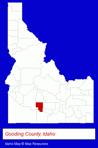 Idaho map, showing the general location of Magic Floral