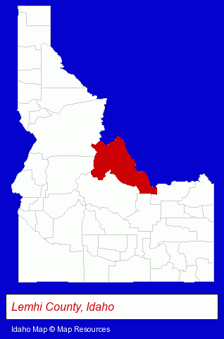 Idaho map, showing the general location of Jaxonbilt Hat Company