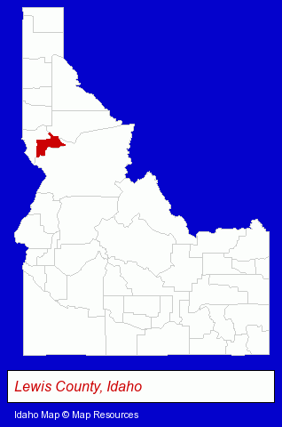 Idaho map, showing the general location of Stonebraker MC Quary