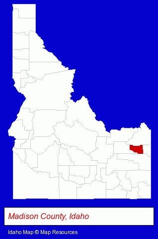 Idaho map, showing the general location of Christensen Body Shop Inc