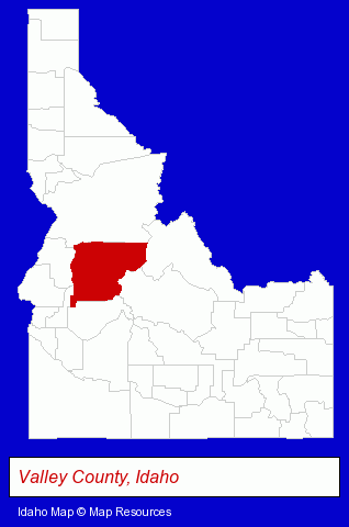 Idaho map, showing the general location of Inidaho.Com