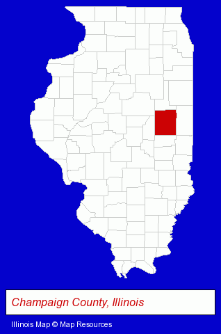 Illinois map, showing the general location of Dust & Son of Champaign County