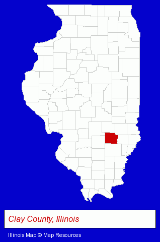 Illinois map, showing the general location of Clay County Health Department