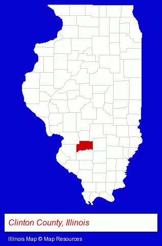 Illinois map, showing the general location of Aviston Elementary School