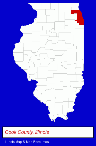 Illinois map, showing the general location of Janus Travel Inc