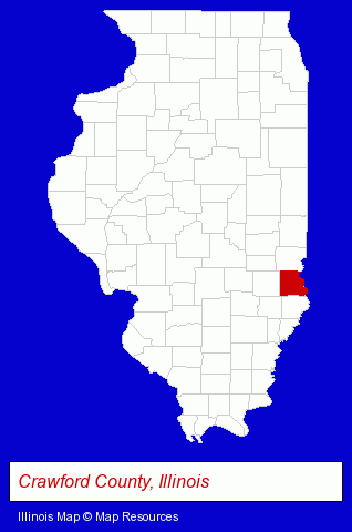 Illinois map, showing the general location of Tempco Products Company