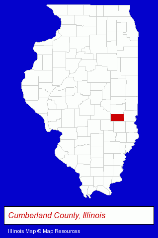 Illinois map, showing the general location of Greenup Township Public Library
