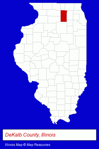 Illinois map, showing the general location of Sycamore Precision