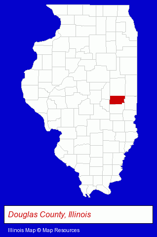 Illinois map, showing the general location of Atwood Public Library District