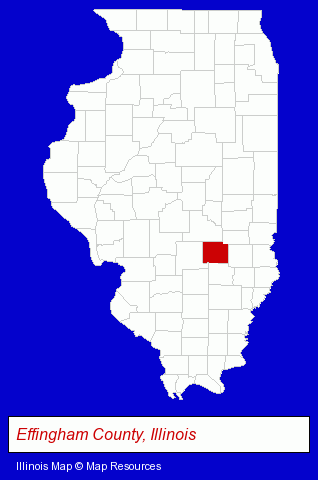 Illinois map, showing the general location of Effingham Dental Group