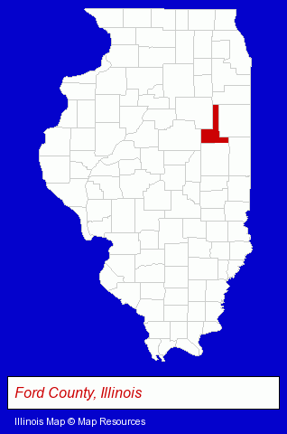 Illinois map, showing the general location of Bank Of Gibson City