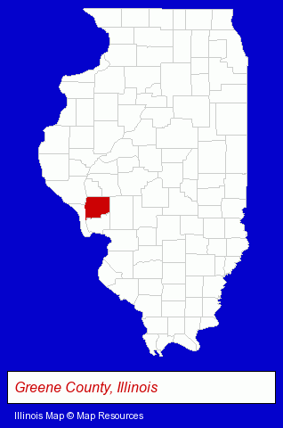 Illinois map, showing the general location of Roodhouse Public Library