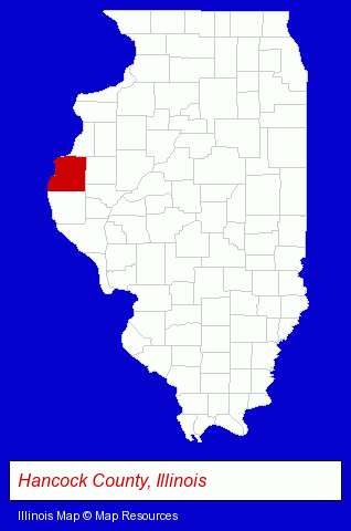 Illinois map, showing the general location of Hancock County Health Department