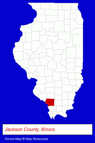 Illinois map, showing the general location of Jerry's Flower Shoppe