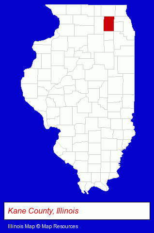 Kane County, Illinois locator map