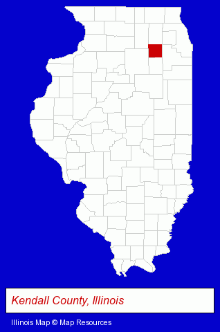 Illinois map, showing the general location of Yorkville Public Library