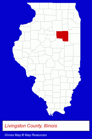 Illinois map, showing the general location of Livingston County Humane Society