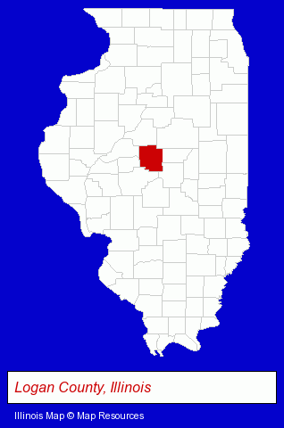 Illinois map, showing the general location of Lincoln Animal Hospital - Phillip L Gillen DVM